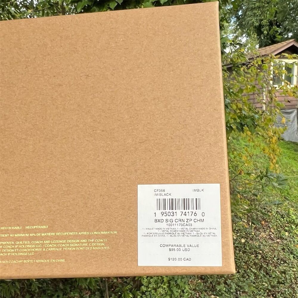 COACH Boxed Corner Zip Wristlet In Signature Leather CF358 AUTHENTIC - Picture 4 of 4